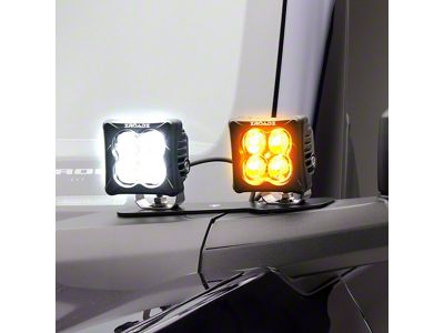 ZRoadz 3-Inch Amber and White LED Pod Lights with Dual A-Pillar Mounting Brackets (21-25 Bronco)