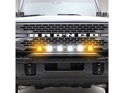 ZRoadz 3-Inch Amber and White LED Pod Lights with Top Bumper Mounting Brackets (21-25 Bronco w/ Modular Front Bumper)