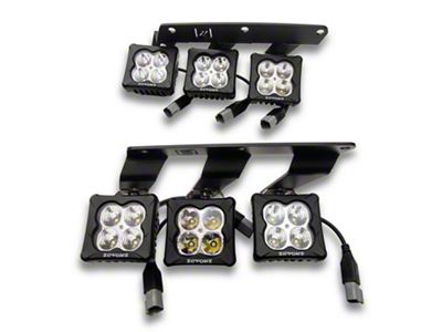 ZRoadz 3-Inch White LED Pod Lights with Fog Light Mounting Brackets (21-25 Bronco w/ Modular Front Bumper)
