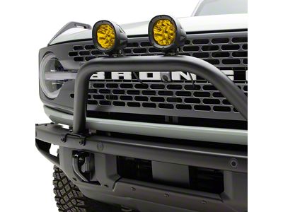 ZRoadz PreRunner Baja Standard Bar with 4-Inch Round Amber LED Pod Lights (21-25 Bronco w/ Modular Front Bumper)