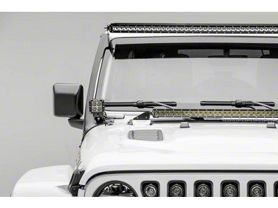 ZRoadz 50-Inch Straight LED Light Bar and Two 3-Inch LED Pod Lights with Front Roof Mounting Brackets (18-25 Jeep Wrangler JL, Excluding 4xe & Rubicon 392)
