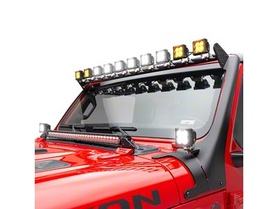 ZRoadz Multi-LED Roof Cross Bar and A-Pillar Light Mount with Twelve 3-Inch LED Light Pods (18-25 Jeep Wrangler JL, Excluding 4xe & Rubicon 392)