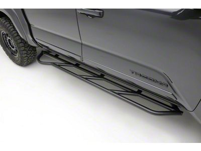 ZRoadz TRAILX.R1 Series Rock Sliders; Low Gloss Black Textured (24-25 Tacoma Double Cab)