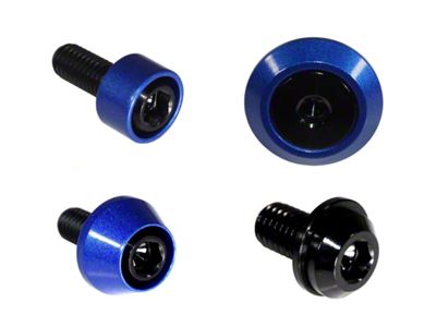 ZSPEC Design Stage 3 Dress Up Bolts Fastener Kit; Titanium and Billet; Black/Blue (21-25 2.7L EcoBoost Bronco)