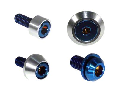 ZSPEC Design Stage 3 Dress Up Bolts Fastener Kit; Titanium and Billet; Blue/Silver (21-25 2.7L EcoBoost Bronco)