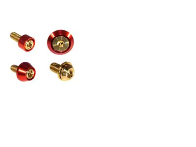 ZSPEC Design Stage 3 Dress Up Bolts Fastener Kit; Titanium and Billet; Gold/Red (21-25 2.7L EcoBoost Bronco)