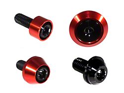 ZSPEC Design Hood Latch and Hinges Fasteners; Titanium and Billet; Black/Red (22-26 Frontier)