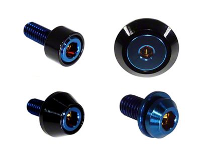 ZSPEC Design Hood Latch and Hinges Fasteners; Titanium and Billet; Blue/Gunmetal (22-25 Frontier)