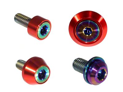 ZSPEC Design Hood Latch and Hinges Fasteners; Titanium and Billet; Burned/Red (22-25 Frontier)