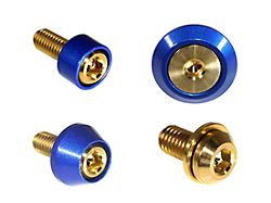 ZSPEC Design Hood Latch and Hinges Fasteners; Titanium and Billet; Gold/Blue (22-25 Frontier)