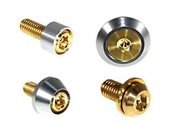 ZSPEC Design Hood Latch and Hinges Fasteners; Titanium and Billet; Gold/Silver (22-25 Frontier)