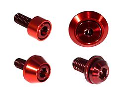 ZSPEC Design Hood Latch and Hinges Fasteners; Titanium and Billet; Red/Red (22-26 Frontier)