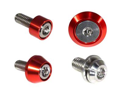 ZSPEC Design Hood Latch and Hinges Fasteners; Titanium and Billet; Silver/Red (22-25 Frontier)