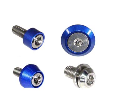 ZSPEC Design Stage 2 Dress Up Bolts Fastener Kit; Titanium and Billet; Silver/Blue (22-25 Frontier)