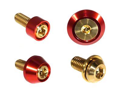 ZSPEC Design Stage 2 Dress Up Bolts Fastener Kit; Titanium and Billet; Gold/Red (22-25 Frontier)