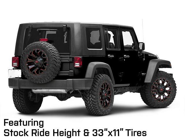 Fuel Wheels Jeep Wrangler Assault Matte Black Red Milled Fuel Wheels Jeep Wrangler Assault Matte Black Red Milled