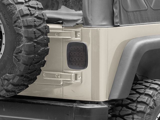Jeep Wrangler LED Tail Lights; Black Housing; Smoked Lens Jeep Wrangler LED Tail Lights; Black Housing; Smoked Lens