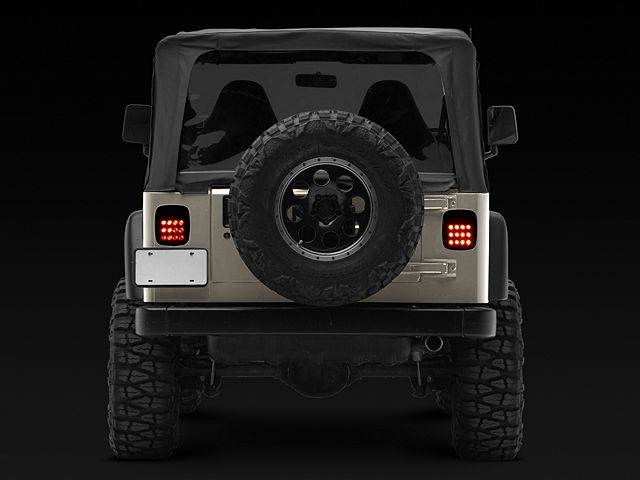 Jeep Wrangler LED Tail Lights; Black Housing; Smoked Lens Jeep Wrangler LED Tail Lights; Black Housing; Smoked Lens