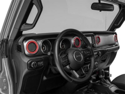 RedRock Air Conditioning Vent Trim Rings; Red (20-24 Jeep Gladiator JT)