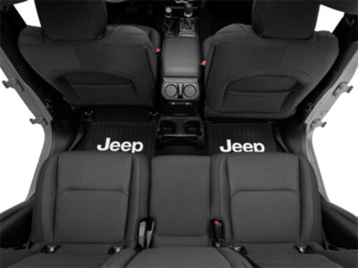 Rear Utility Floor Mat with Jeep Logo; Black (20-24 Jeep Gladiator JT)