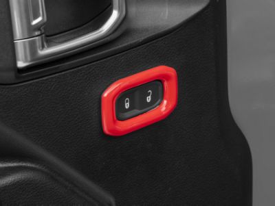 RedRock Door Lock Switch Trim; Red (18-24 Jeep Wrangler JL)