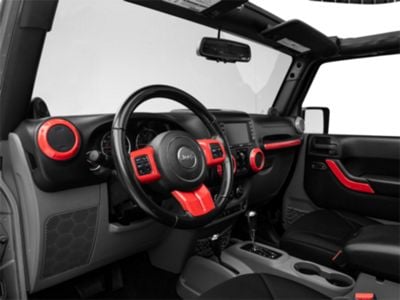 RedRock Interior Trim Kit; Red (11-18 Jeep Wrangler JK)