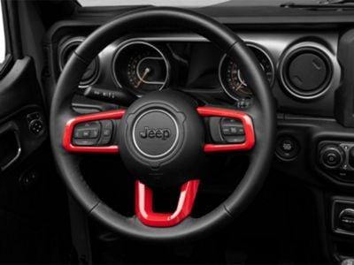 RedRock Steering Wheel Trim; Red (18-24 Jeep Wrangler JL)