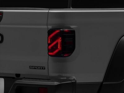 WOLFSTORM Smoked LED Tail Lights For 2019-2023 Jeep Gladiator JT Accessories,drl And Sequential Turn Signal Light Design, Plug & Play Taillights, 30W