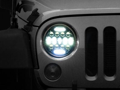 Raxiom Axial Series 13-LED Headlights; Black Housing; Clear Lens (97-18 Jeep Wrangler TJ & JK)