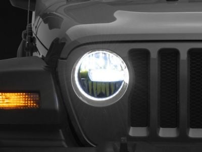 Raxiom Axial Series 9-Inch LED Headlights; Black Housing; Clear Lens (18-24 Jeep Wrangler JL w/ Factory Halogen Headlights)