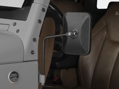 Barricade Rectangular Adventure Mirrors; Textured Black (66-24 Jeep CJ5, CJ7, Wrangler YJ, TJ, JK & JL)