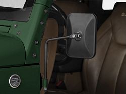 Barricade Rectangular Adventure Mirrors; Textured Black (66-24 Jeep CJ5, CJ7, Wrangler YJ, TJ, JK & JL)