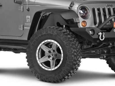 Barricade Aluminum Inner Fender Liners; Front and Rear; Textured Black (07-18 Jeep Wrangler JK)