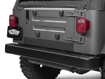 SEC10 Rear Sill Body Shield Decal; Textured Black (97-06 Jeep Wrangler TJ)