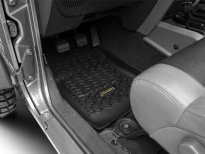 Barricade Front Floor Mats; Black (07-18 Jeep Wrangler JK)