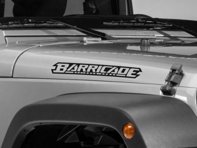 SEC10 Jeep Wrangler Barricade Hood Decal; Matte Black