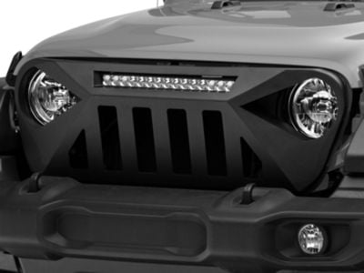 Barricade Dark Star Aluminum Grille with 20-Inch LED Light Bar (18-24 Jeep Wrangler JL)