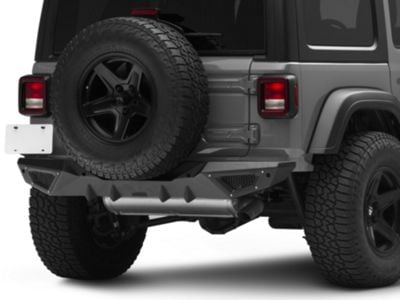 Barricade X-Series Rear Bumper; Black Inserts (18-24 Jeep Wrangler JL)
