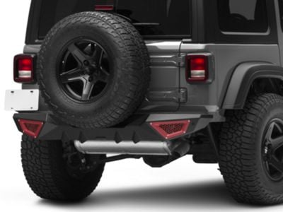 Barricade X-Series Rear Bumper; Red Inserts (18-24 Jeep Wrangler JL)