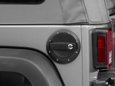 Barricade Locking Fuel Door; Textured Black (07-18 Jeep Wrangler JK)
