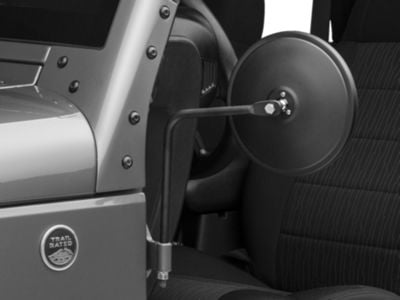Barricade Round Adventure Mirrors; Textured Black (66-24 Jeep CJ5, CJ7, Wrangler YJ, TJ, JK & JL)