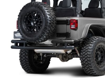 Barricade Rear Tubular Bumper; Textured Black (07-18 Jeep Wrangler JK)