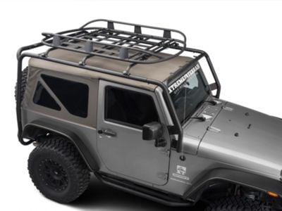 Barricade Roof Rack Basket; Textured Black (07-24 Jeep Wrangler JK & JL)