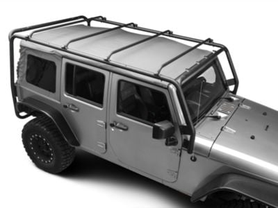 Barricade Jeep Wrangler Roof Rack Textured Black J100173 07 18 Jeep Wrangler JK 4 Door Free Shipping