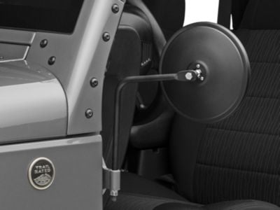 Barricade Round Adventure Mirrors; Textured Black (07-24 Jeep Wrangler JK & JL)