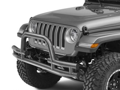 Barricade Tubular Front Bumper with Winch Cutout; Textured Black (18-24 Jeep Wrangler JL)