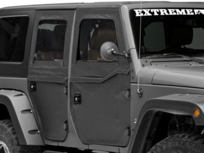 Bestop 2-Piece Full Fabric Front Doors; Black Diamond (07-18 Jeep Wrangler JK)