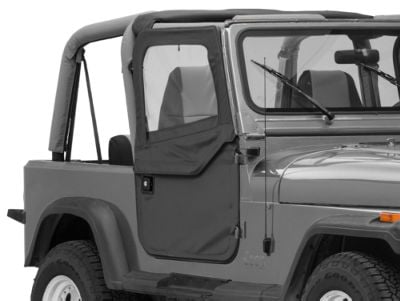 Bestop 2-Piece Full Fabric Doors; Black Denim (80-95 Jeep CJ7 & Wrangler YJ)