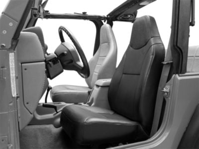 Bestop Trailmax II Standard Fixed High-Back Position Front Bucket Seat; Black Crush (76-06 Jeep CJ5, CJ7, Wrangler YJ & TJ)