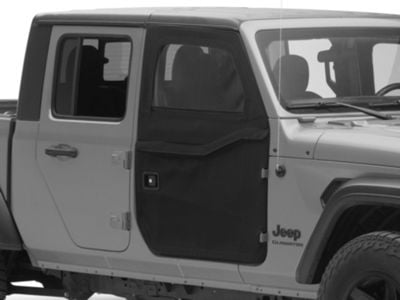 Bestop 2-Piece Full Fabric Front Doors; Black Twill (20-24 Jeep Gladiator JT)